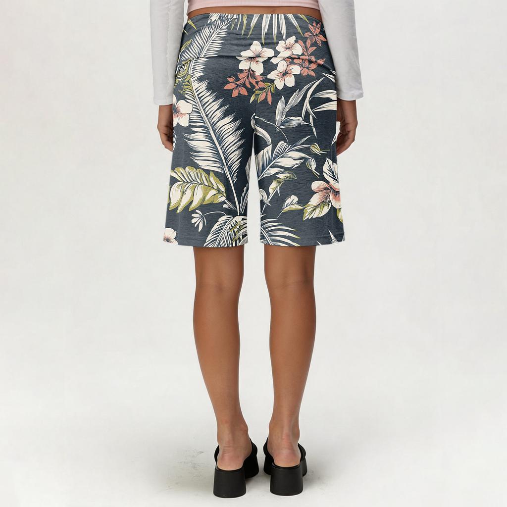 Women's High Waist Wide Leg Shorts Casual Summer Vacation Floral Print Loose Fit Comfortable Beachwear