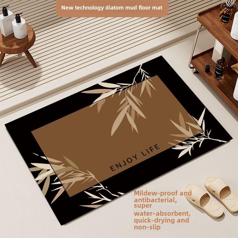 Simple Diatomaceous Earth Bathroom Mat, Absorbent, Quick Drying, Anti Slip, Dust Removal, and Anti Fouling