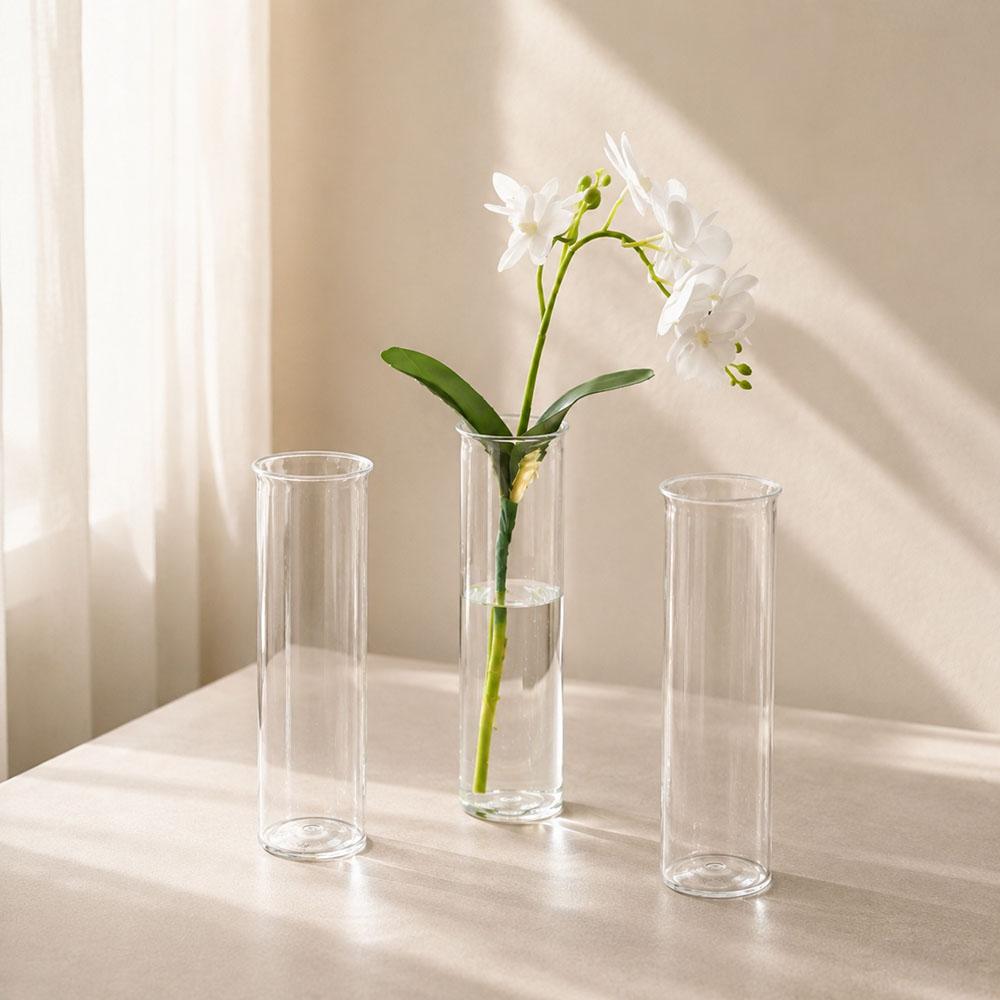 6/12PCS plastic cylindrical vases, high transparency vase set, suitable for simple desktop flower arrangement decoration