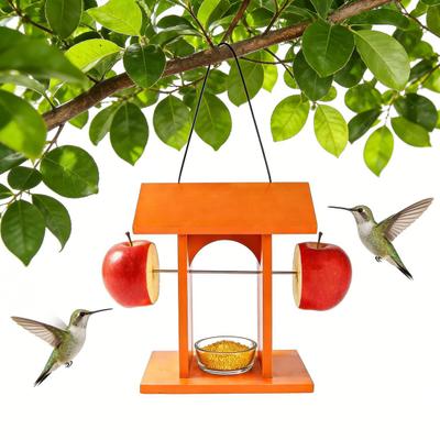 Hangende Voedertafel voor Vogels Buiten, Oriool Gelei Voeder met Fruit Houder, Waterdichte Houten Vogel Voedertafel voor Oriolen, Tuin, Terras, Achtertuin