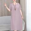 Abiti eleganti taglie forti per donna Abito lungo vintage a maniche corte allentato casual