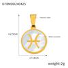 18K Gold Titanium Steel Constellation Pendant - Round, Versatile, Simple Design with Shell Accents, European and American Style Jewelry.