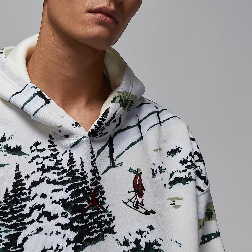 Jordan Brooklyn Fleece Lined Pullover All Over Print Hooded Sports Long Sleeved Sweatshirt Men's HV1051-133