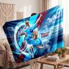 Erling Haaland Personalisierte Fleecedecke Mit Fußballlogo, Individueller Name Text Weich Warm Wohnzimmer Überwurfdecke