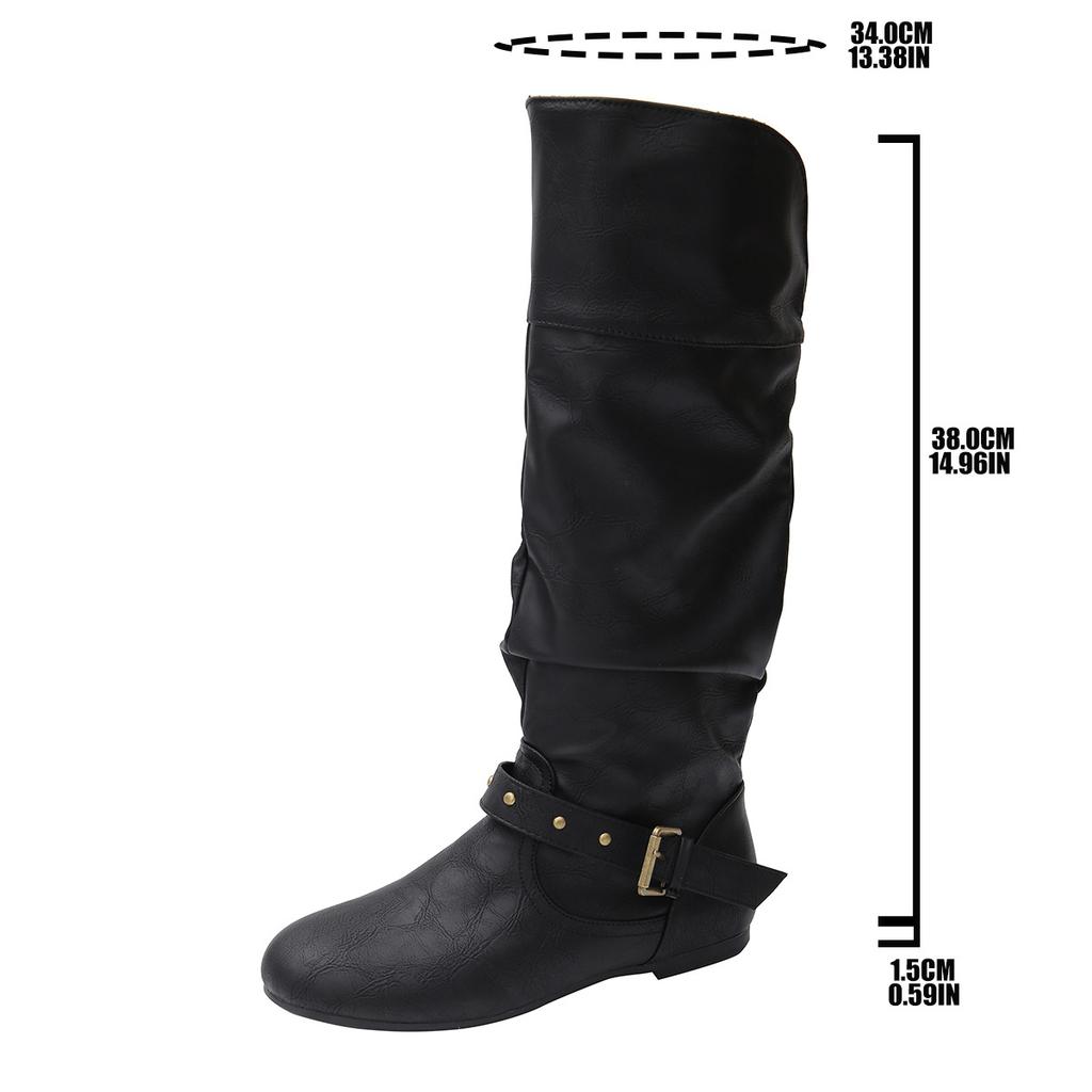 Plus Size Shoes for Women 36-43 Autumn Spring 2026 Women Round Toe Comfortable Platform Non-slip Mid-calf Boots Women Shoes