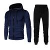 Unisex Fleece-Lined Polka Dot Zipper Hoodie Set for Autumn/Winter