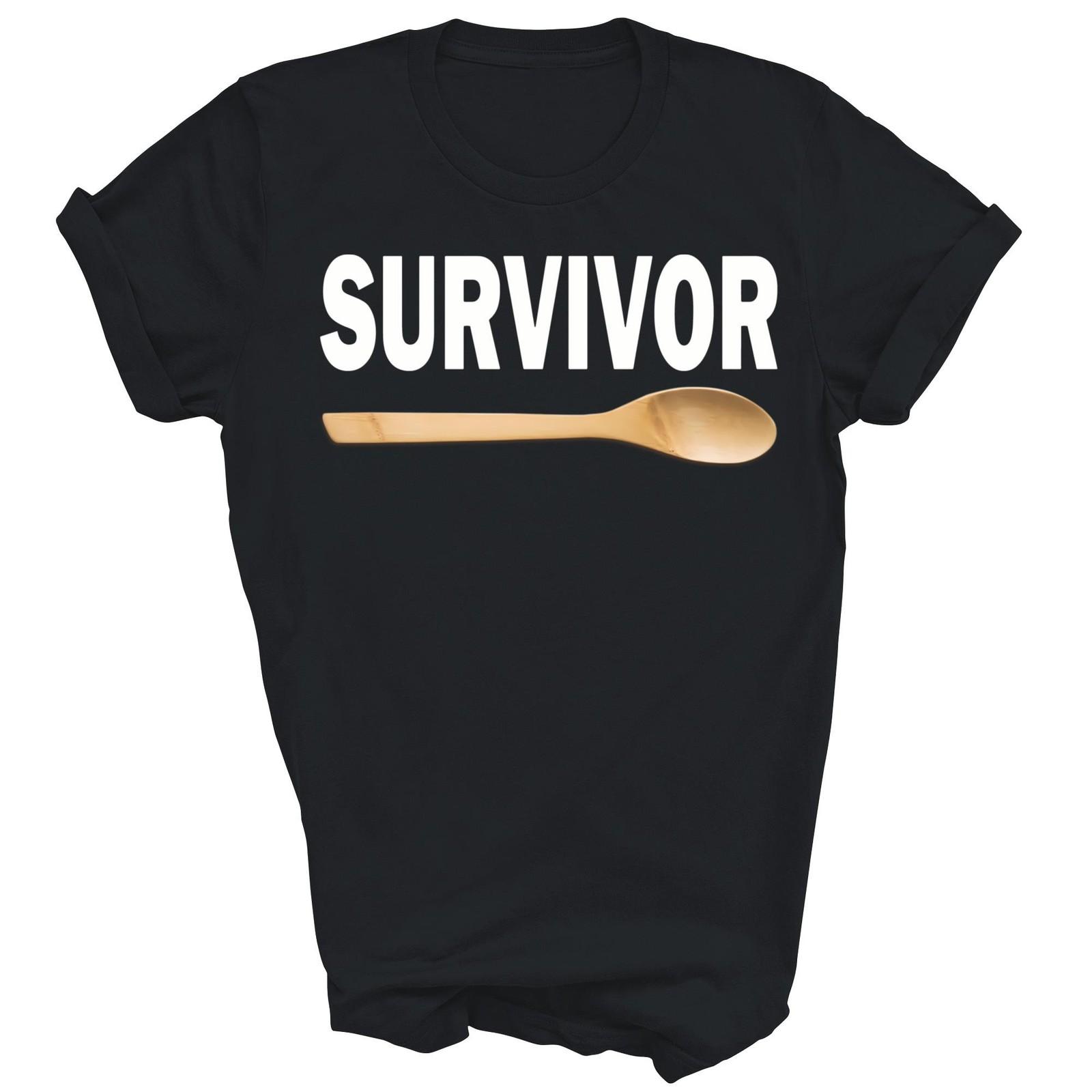 Wooden Spoon Survivor I Survived Funny Unisex Shirt Gift T-Shirt M