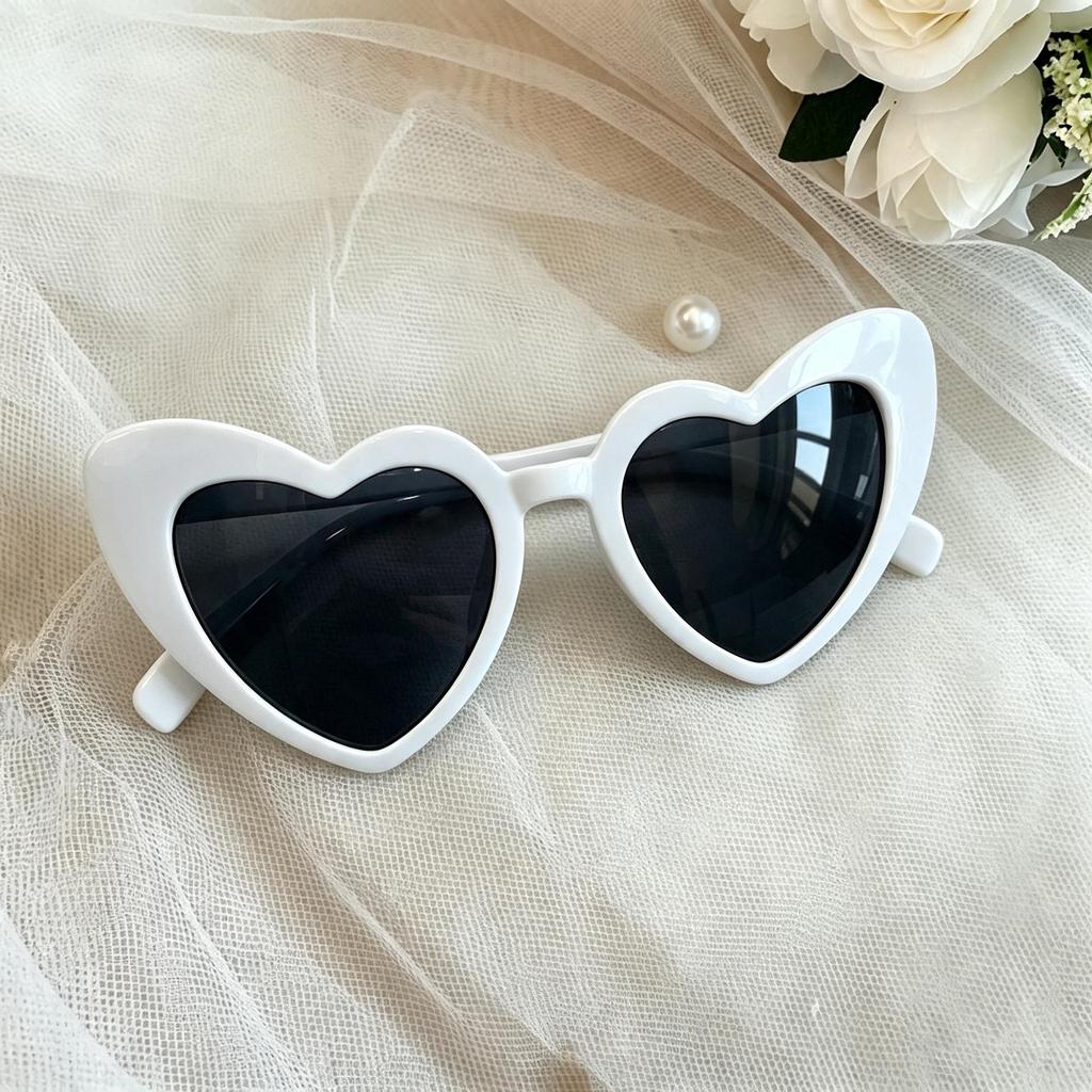 Elegant Heart-Shaped Pearl Sunglasses for Women - European & American Fashion