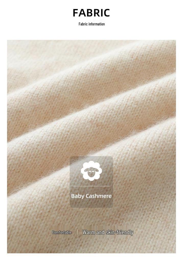 Women's Thickened High-Neck Cashmere Sweater - Soft, Warm, Loose Pullover for Autumn/Winter