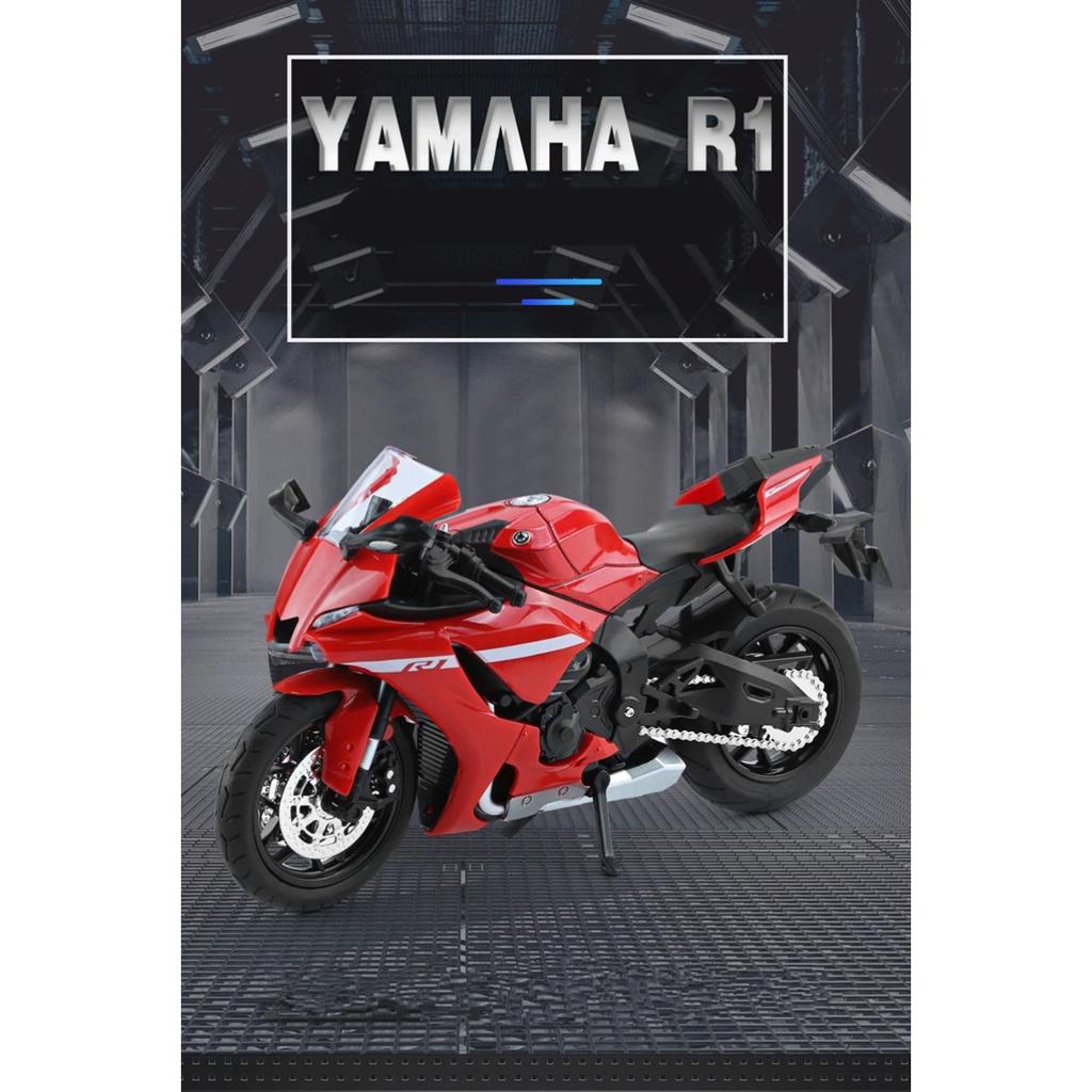 1/12 YAMAHA YZF-R1 Alloy Racing Motorcycle Model Diecast Street Sports Motorcycle Model Simulation Sound Light Kids Toys Gift