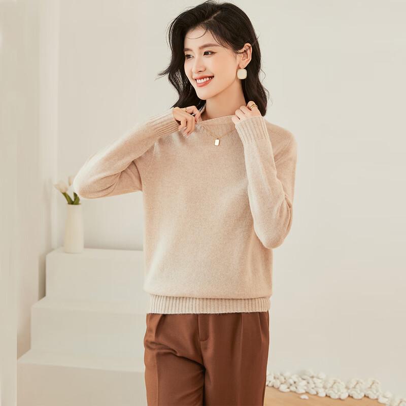 Jinju Women's 100% Wool Mock Neck Sweater