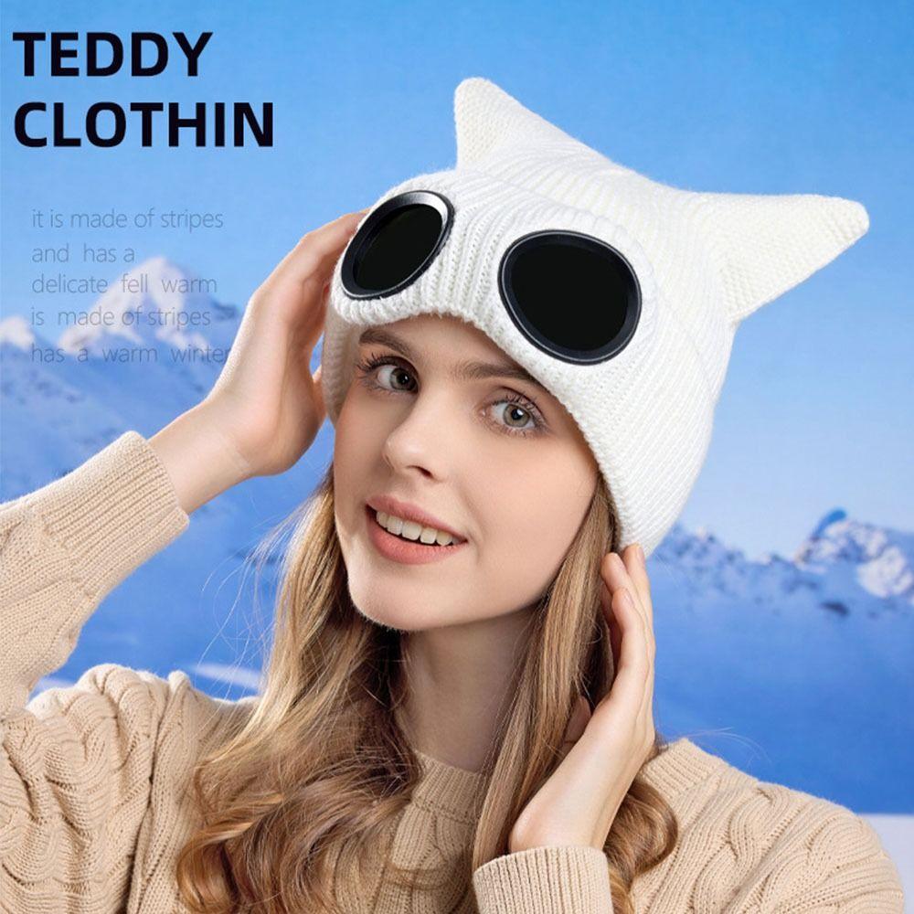 Wear-resistant Warm Ski Mask Hats Windproof Head Knitted Hat Fashion Winter Glasses Caps Outdoor
