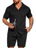 Men's Summer Casual Sportswear Set: Short Sleeve Cardigan & Shorts - Holiday Two-piece Set