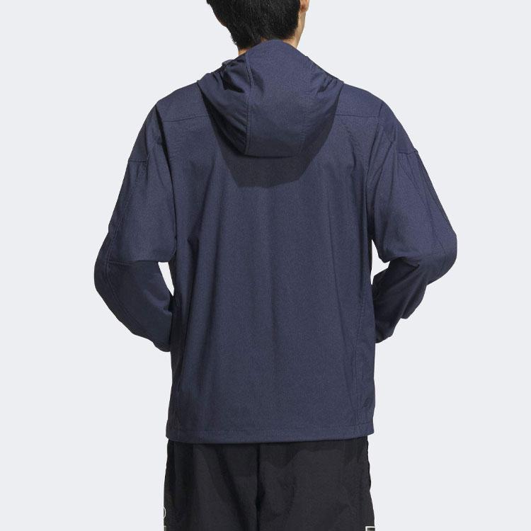 Adidas Aeroready Solid Color Zip Hooded Long Sleeve Jacket Men Jacket Dark-Blue IM8775