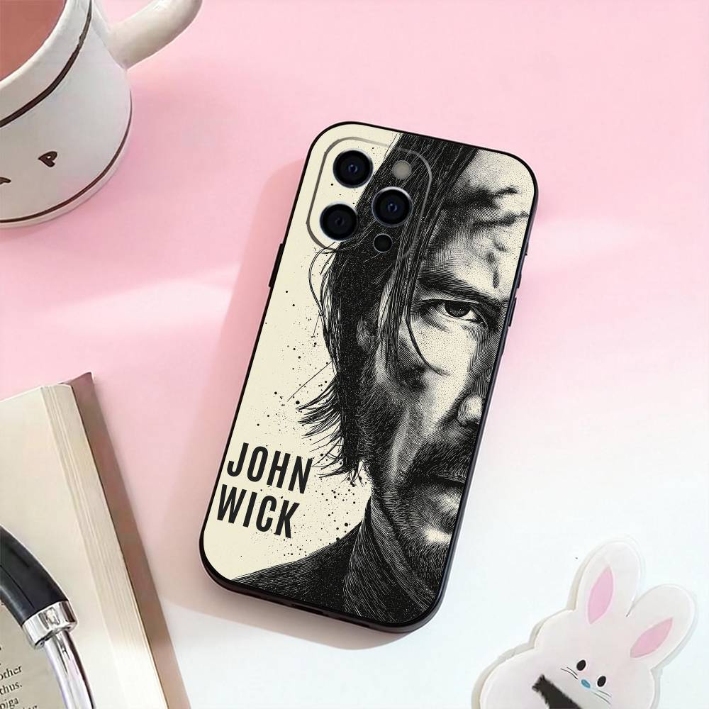 Classic films John wick  Phone Case For iPhone 17,16,15,14,13,12,11 Plus,Pro Max,Soft Silicone Black Cover