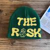 Deep Customization Puff Print Knitted Winter Cap Warm Knit Jacquard Ski Cuffless Punk Style Business Beanie Hats Common High