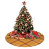 Autumn Tartan Christmas Tree Skirt, Soft And Funny Merry Christmas Tree Collar Farmhouse Xmas Holiday Decoration 30"