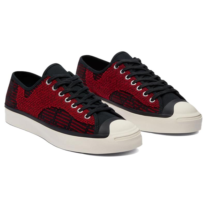 Converse Jack Purcell Rally Open Mouth Low-Top Skate Shoes Unisex Red and Black