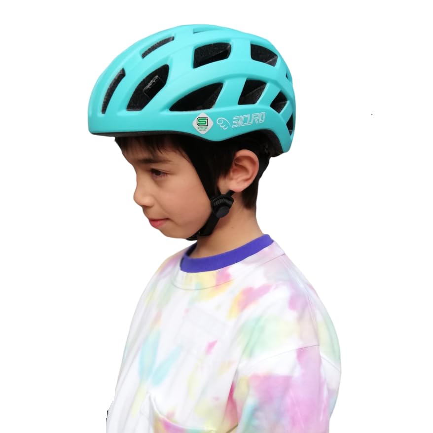 

SG for sports for children to size [SICURO] Children s helmet, certified, bicycles, juniors, women, helmet, adults, M, 54-57cm (turquoise)