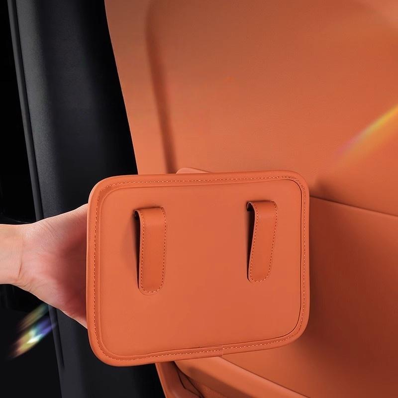 PU Leather Car Storage Box, Multifunctional Portable Trash Can, Suitable for Door Side Car Seat Back Hanging Organizer