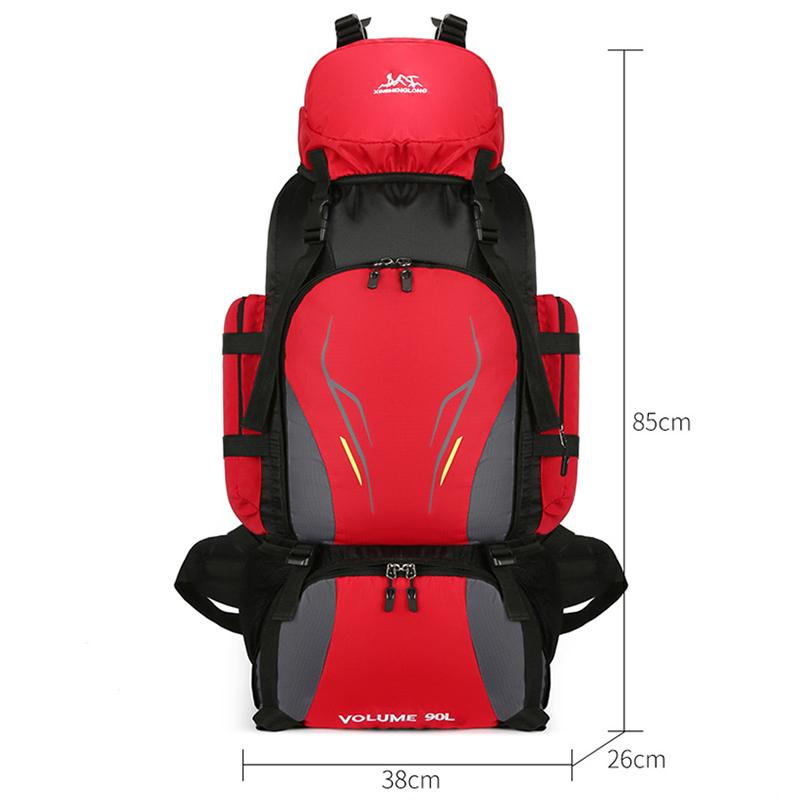 New Fashion 90L Large-Capacity Outdoor Backpack Water-Resistant Hiking Camping Travel Backpack Unisex Hiking Bag