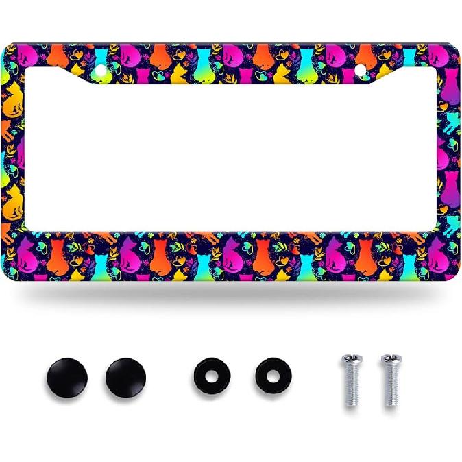 Waves License Plate Frame Ocean Wave Mounta License Plate Stainless Steel Parts Funny License Plate Decorative With Screws Size 12.3" X 6.3"