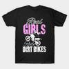 Men Black Print T-shirt Real Girls Ride Dirt Bikes No-Cut Transfer Paper Print Cotton Tshirt
