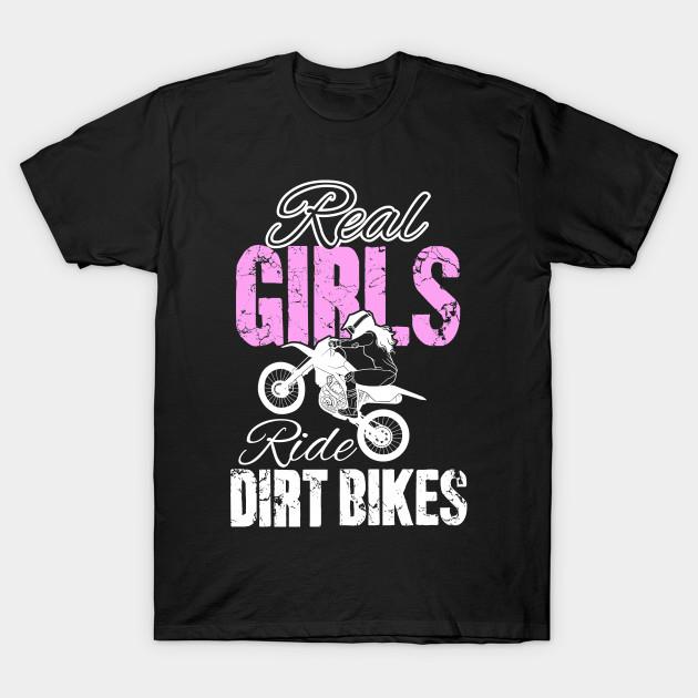 Men Black Print T-shirt Real Girls Ride Dirt Bikes No-Cut Transfer Paper Print Cotton Tshirt M чёрный