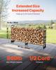 8.5FT Outdoor Firewood Rack with Cover, 102x14.2x46.1 in, Heavy Duty Firewood Holder & 600D Oxford Waterproof Cover for Fireplace, Patio,