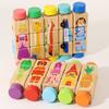 1pcs Baby Wooden Rotating Animal Matching Wooden Puzzle Toy Early Educatioanl Toy Rotating Puzzle Montessori Toys for Children