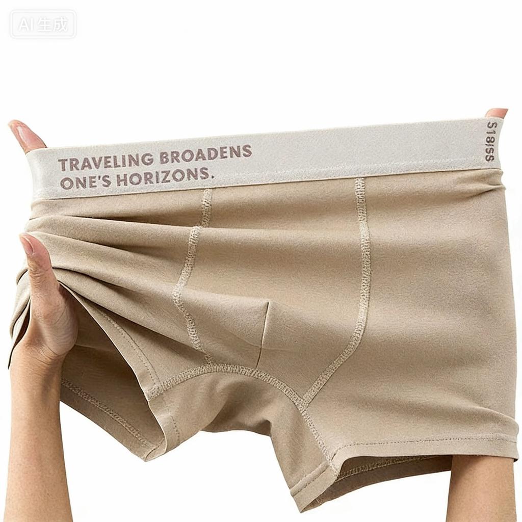 Men's Spring and Summer Light Cotton Breathable Teenager Flat Angle Underwear