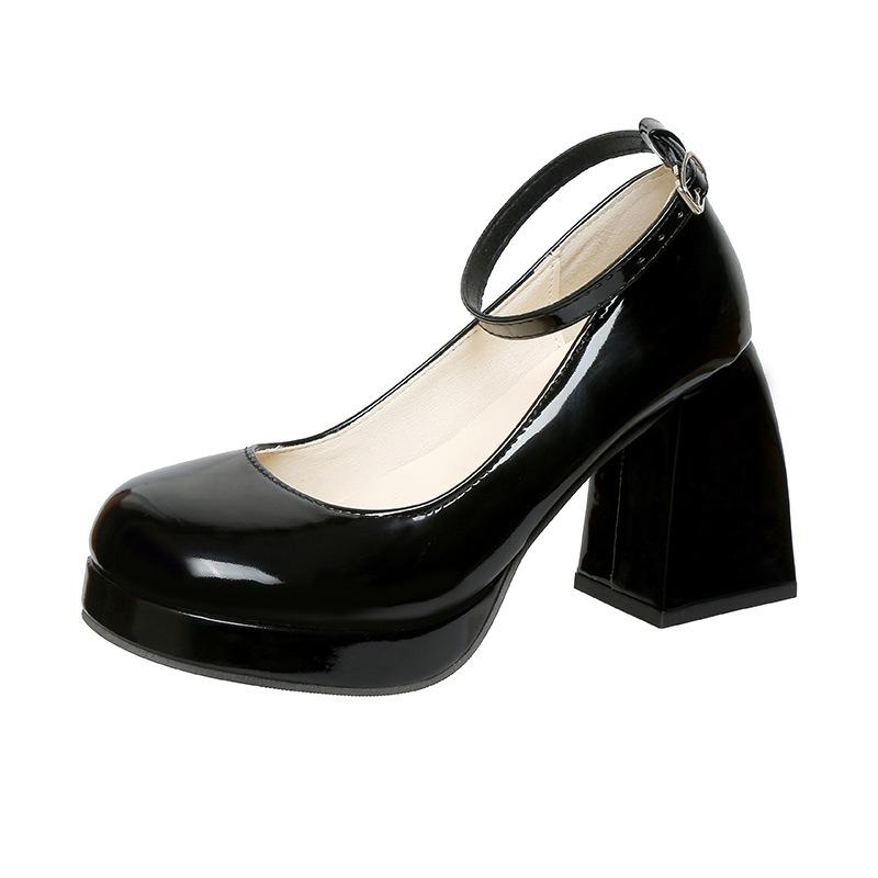 Mary Jane shoes Internet celebrity design sense niche square head high heels 2025 summer new thick heel bag head sandals women's shoes