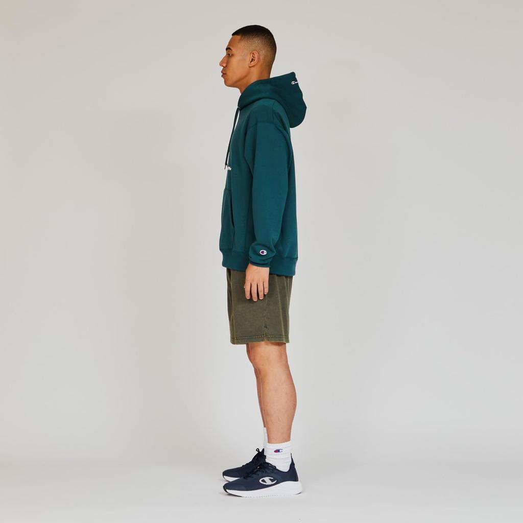 Champion Forest Grass Long Sleeve Terry Hooded Script Tech Men's Sweatshirt, Quick-Drying, Stretch, Logo, Weave® (C3-BS120)