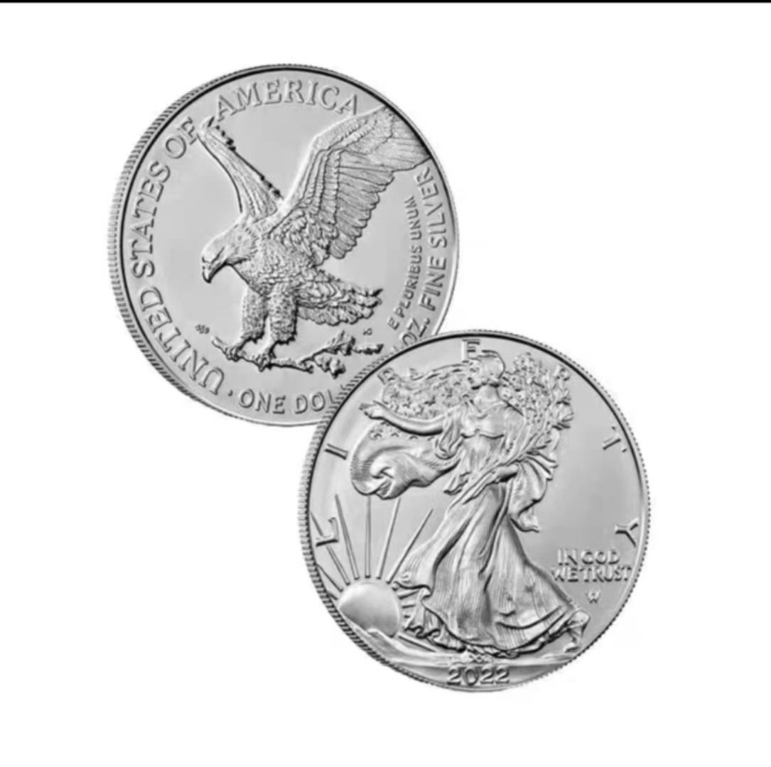 Spread Wings Eagle Commemorative Silver-Plated Medallion - 2023/2024 American Eagle Dollar & Statue of Liberty Coin