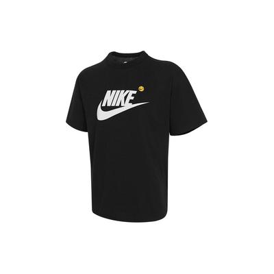 Logotipo com Letras Gola Redonda Pulôver Casual Camiseta Manga Curta Masculina Tops Preto HJ3959-010