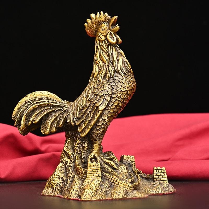 Exquisitely Crafted , Brass Ornament, Large Golden , Copper , Great Wall Rooster Orname