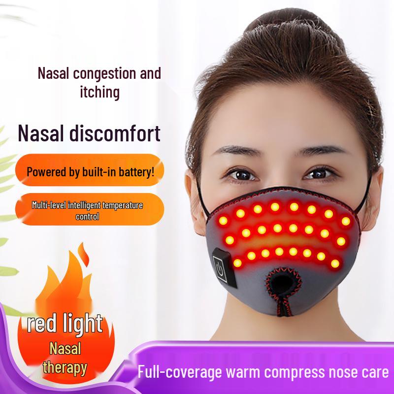 Red Light Therapy Heat Compress for Rhinitis & Nasal Congestion with Built-in Battery