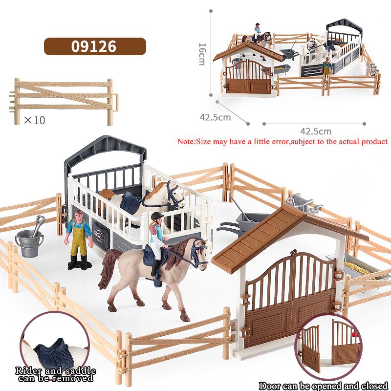 Oenux Model Konia Farmowego Wyścigowego Figurki Akcji DIY Jeździectwo Jeździec Zwierzęta Figurka Śliczna Edukacja Kolekcja Zabawka dla Dzieci Prezent