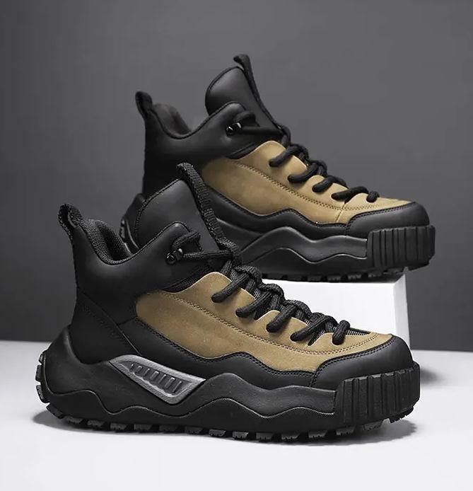 Martin boots men's high-top British style retro outdoor hiking mountain climbing leisure sports thick-soled heightening tooling boots