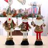 Christmas Plush Toy with Retractable Legs Handmade Reindeer Snowman Santa Claus Plush Doll Xmas Holiday Party Decoration Ornament
