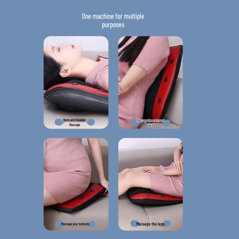 Lumbar Heating & Hip Massager: Multifunctional Seat and Backrest Cushion for Home and Office.