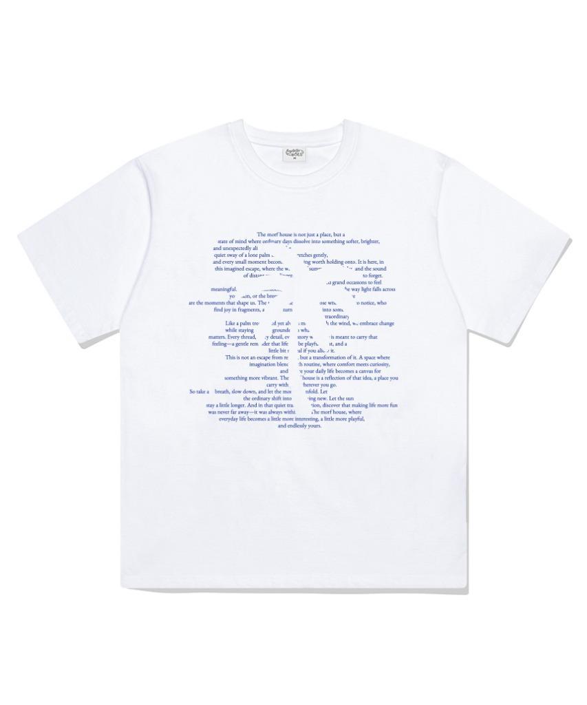 Deomopeuhauseu Palm Tree Text Oversized Short Sleeve T-Shirt White