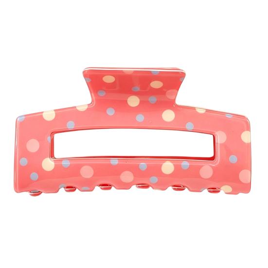 Fashion Hair Barrettes for Girls Colorful Polka Dot Claw Clip Women, Sweet Macaron Style Non-slip Shark Half Up Bun Clips Gripper Thick Hair,