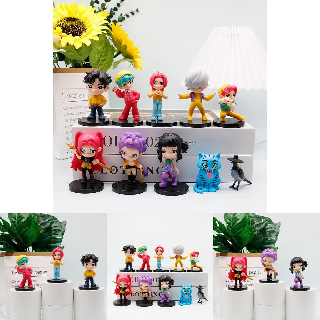 Q Version Kpop Demon Hunters Pvc Model Ornament For Demon Slayer Fans With Cartoon Style