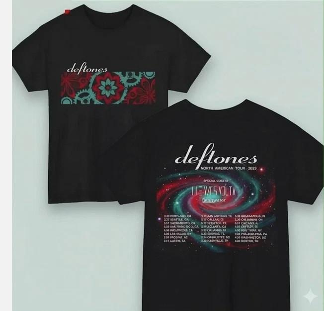 

Vintage Deftones Tour 2026 Two Sides Tshirt 2026 Music Concert Tee Unisex T-Shirt XXL