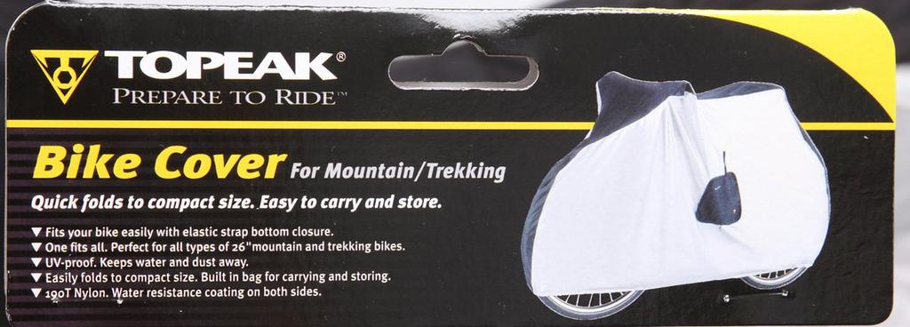 TOPEAK Bike Cover for Mountain 190T TBC002 bike, Nylon, UV-proof, Black/Silver [Used]