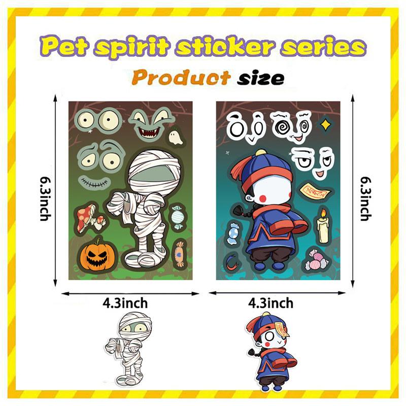 8 Sheets Halloween Stickers Waterproof Vinyl Zombie Vampire Pumpkin Demon Decals Sticker DIY for Water Bottle Laptop Luggage Skateboard Phone