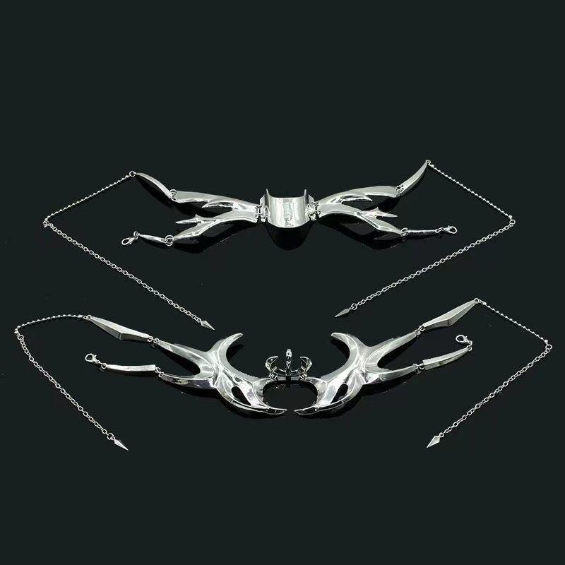 Cyberpunk Fluid Metal Gesichtsschmuck Verstellbarer Punk Lippenring Nasenrücken Ohr Manschette Accessoire