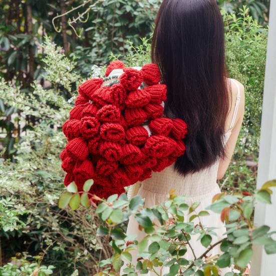 Crochet Flowers Rose Bouquet Blanket Soft Breathable Decorative Romantic Rose Flower Bouquet Knitted Throw Blanket