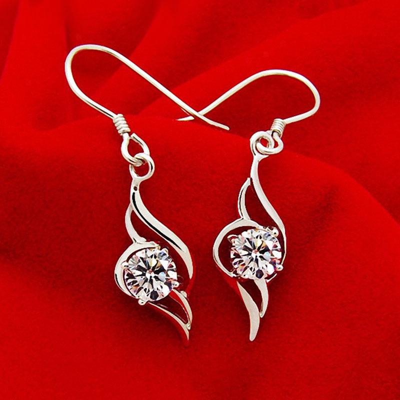 Tianyu Rotating Crystal Ribbon Angel Wings Earrings